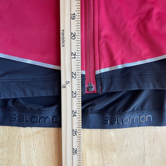 NEW Salomon Womens M Technical Training Jacket Hooded Full Zip Black Red C11213 - Picture 7 of 10